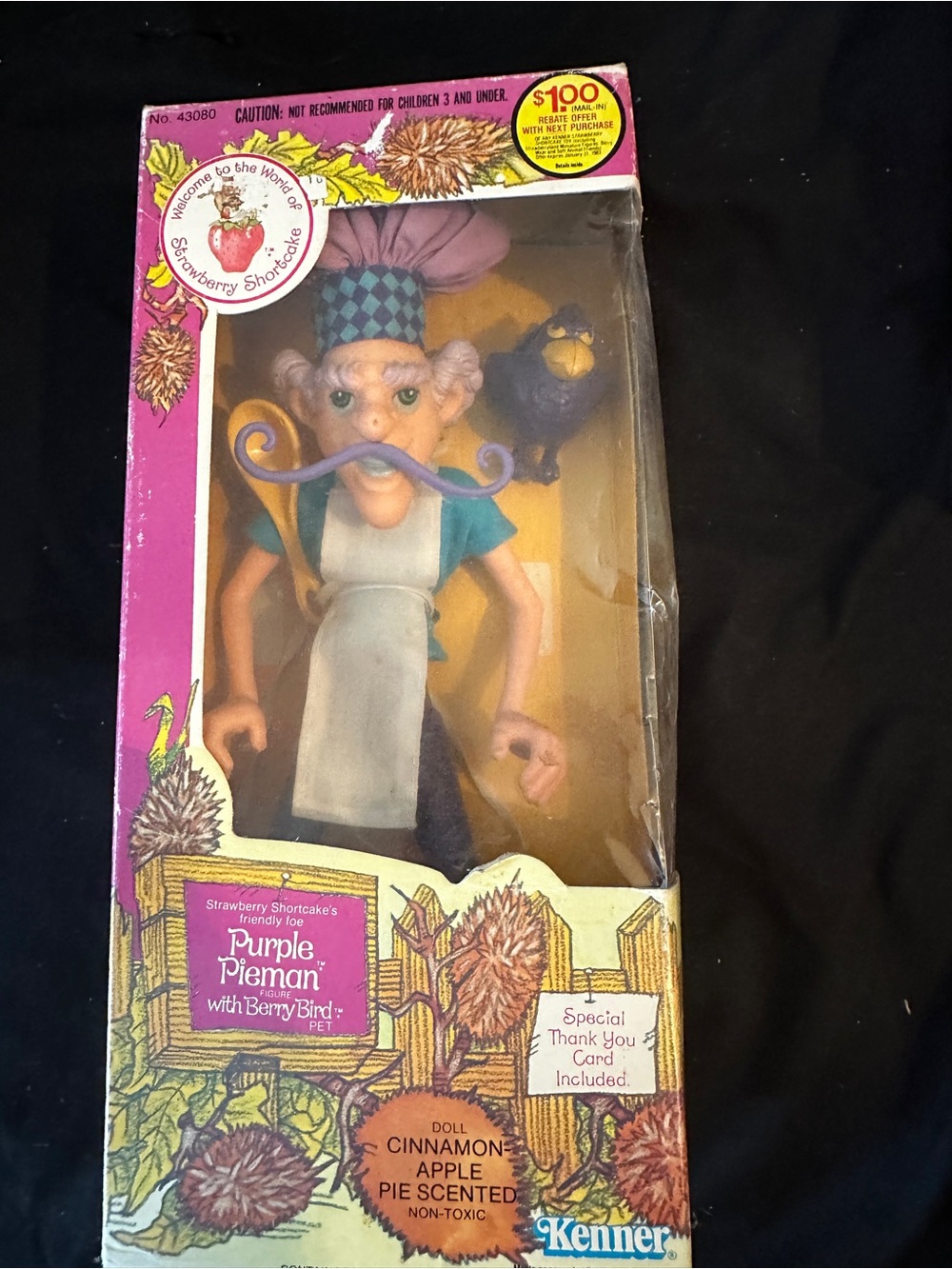 Kenner 1981 Strawberry Shortcake Purple Pieman Doll - unopened box